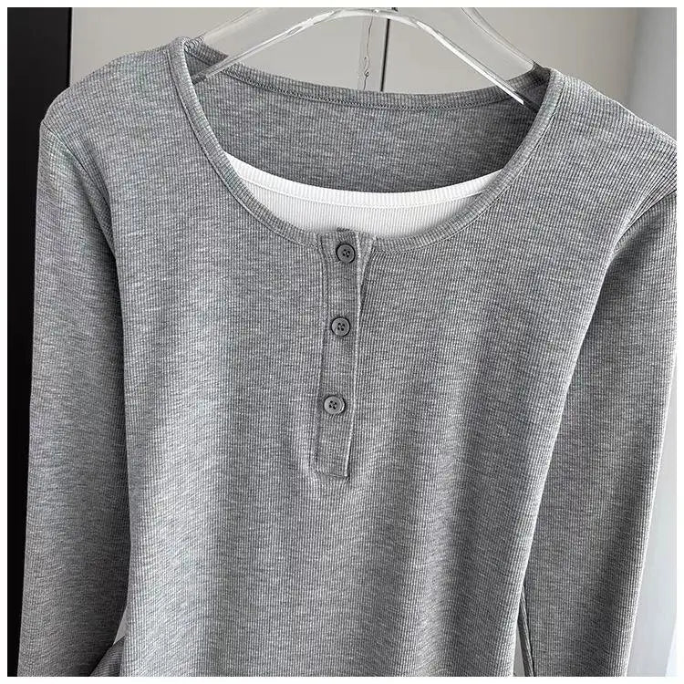 Women’s Loose Long Sleeve T-Shirt – Thin Base Layer Inner Wear | Casual Basic Top for Spring, Summer & Autumn
