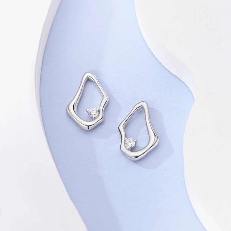 925 Sterling Silver Creative Hoop Earrings | Dangler Charms with Pave CZ for Women