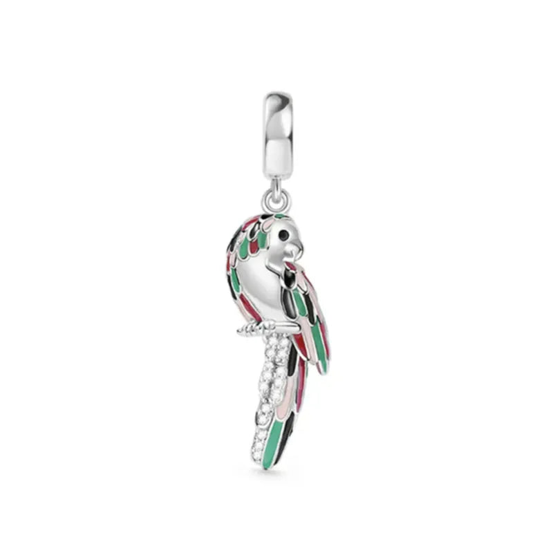New 925 Sterling Silver Hummingbird & Swallow Pendant Charm | Bird Bead for Original European Bracelet DIY Women’s Jewelry