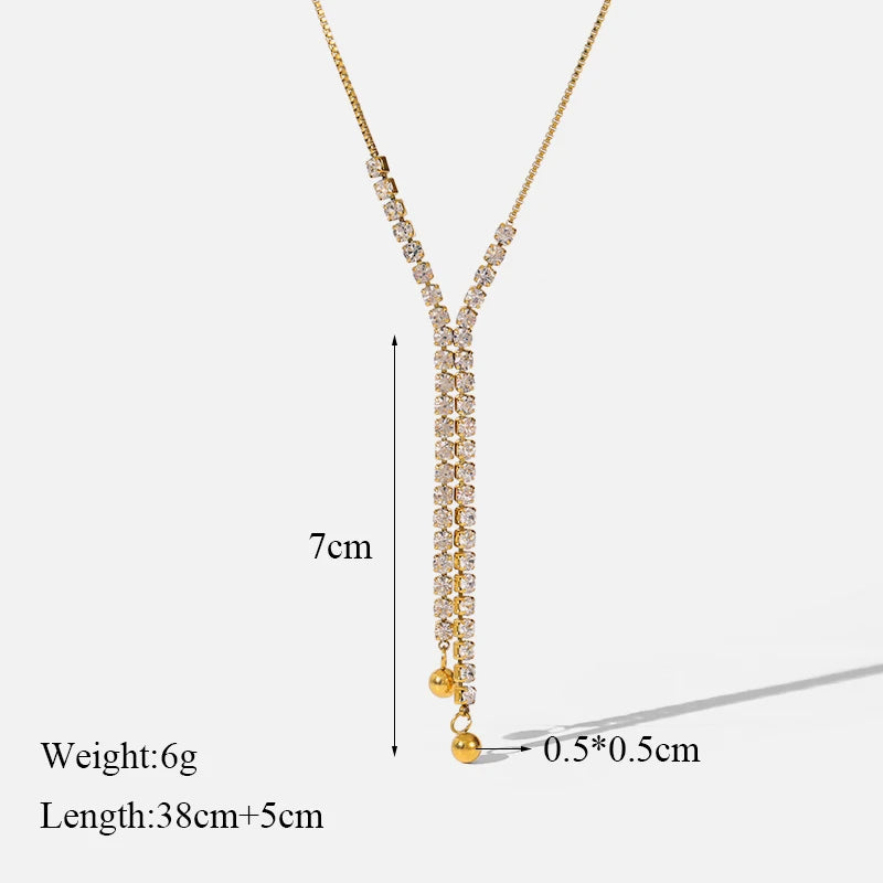 GANEMLY 316L Stainless Steel Water Drop Pendant Necklace – 18K Gold Plated Trendy Women’s Jewelry Gift