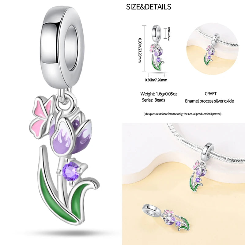 Fashion 925 Sterling Silver Colorful Butterfly Dragonfly Hummingbird Charms – Spring Series Beads Fit 925 DIY Bracelet