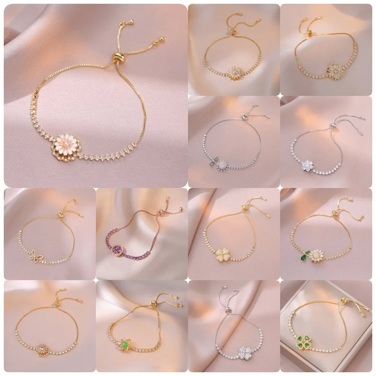 Multicolor Heart Charm Bracelet 💖 Titanium Steel Rhinestone Jewelry