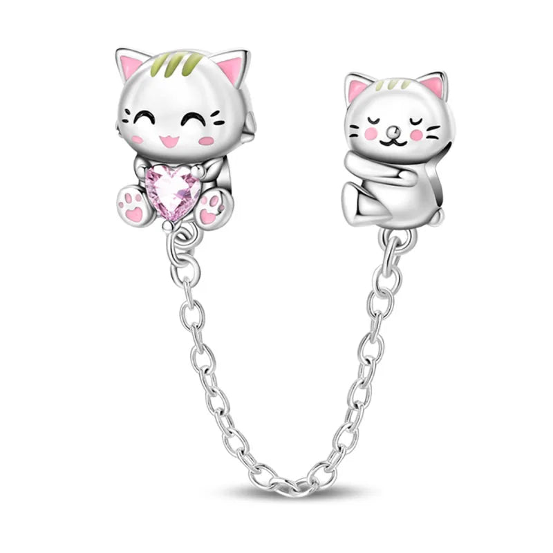 100% 925 Sterling Silver Teddy Bear, Kitten, Puppy & Elephant Luminous Firefly Charms | Sweet Beads Fit Pandora Bracelet Fine Jewelry