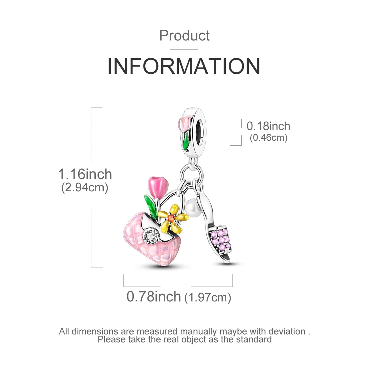 925 Sterling Silver Pink Ballet Girl Charms | Bow Pendant Beads Fit Original Bracelet & Necklace DIY Jewelry for Women