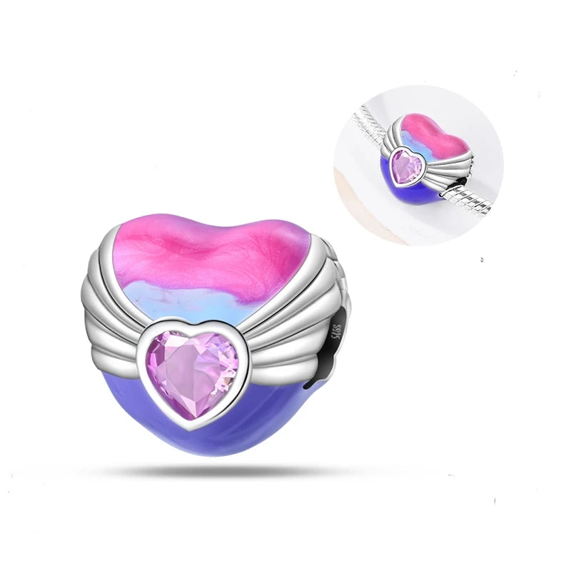 New 925 Sterling Silver Red Heart Charm Bead – Fits Original 3mm Bracelet Lucky DIY Jewelry Gift for Women