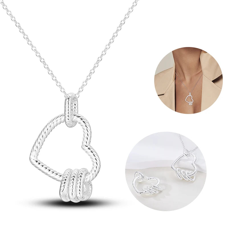 925 Sterling Silver Heart-Shaped Pearl Pendant Necklace | Elegant Women’s Jewelry Birthday Gift