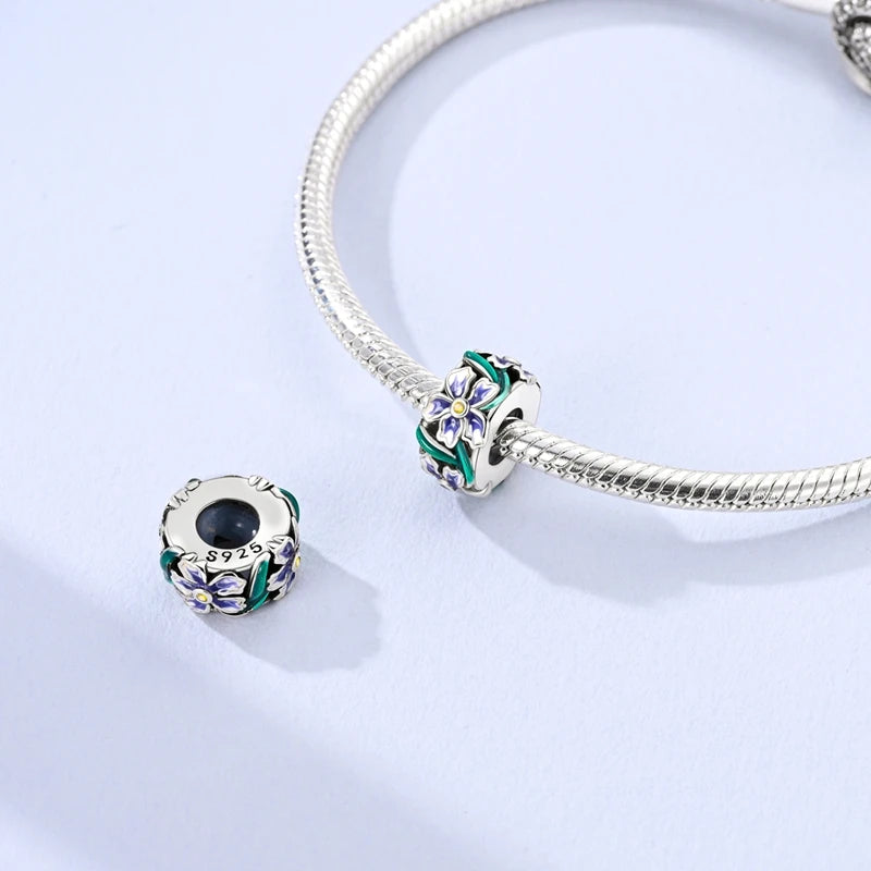 925 Sterling Silver Colorful CZ Zircon Dangle Charm | 2025 New Fashion Bead | Fits Pandora Bracelet | DIY Jewelry Gift