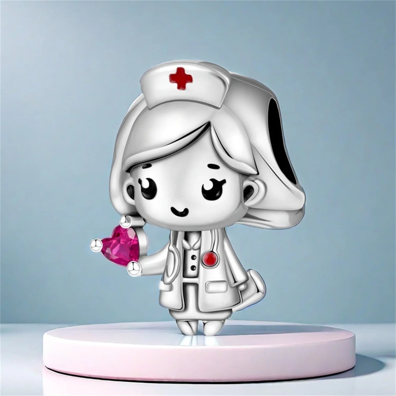 Orstarry 925 Sterling Silver Cartoon Nurse Charm Bead | Cute DIY Bracelet Jewelry Gift for Women