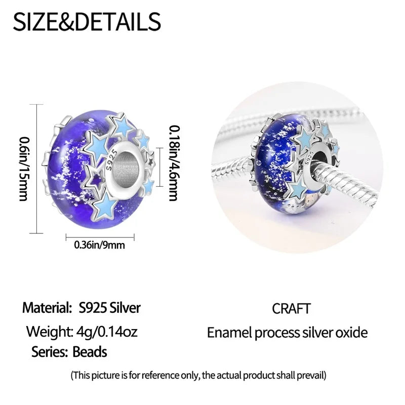 925 Sterling Silver Round Colored Zircon Spacer Beads – Fits Pandora Original Bracelets DIY Exquisite Party Jewelry