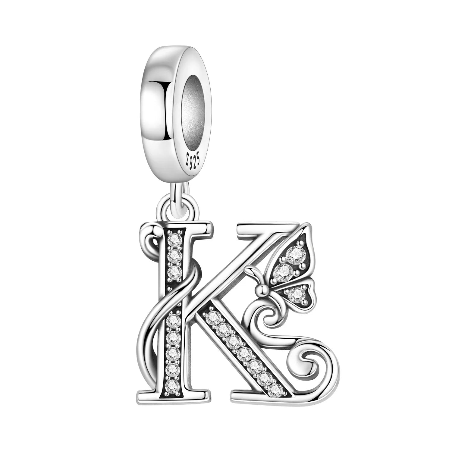 Original S925 Sterling Silver Butterfly & A-Z Letter Beads – DIY Bracelet & Necklace Jewelry