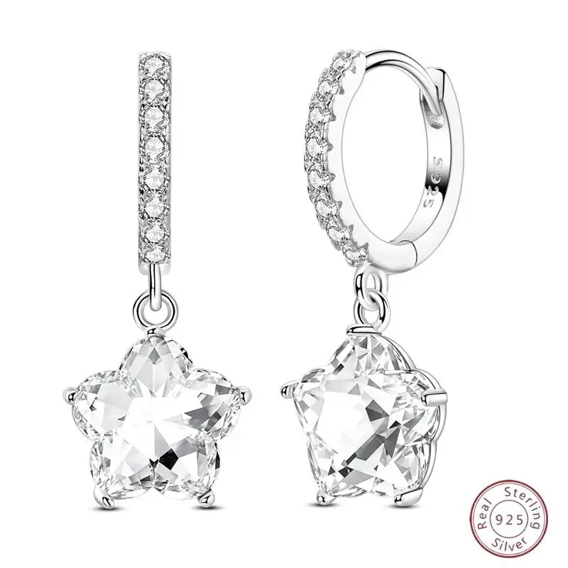 New Original 925 Sterling Silver Sweetheart Bow & Crab Ocean Earrings | Donut Zircon Round Design Women’s Fine Jewelry