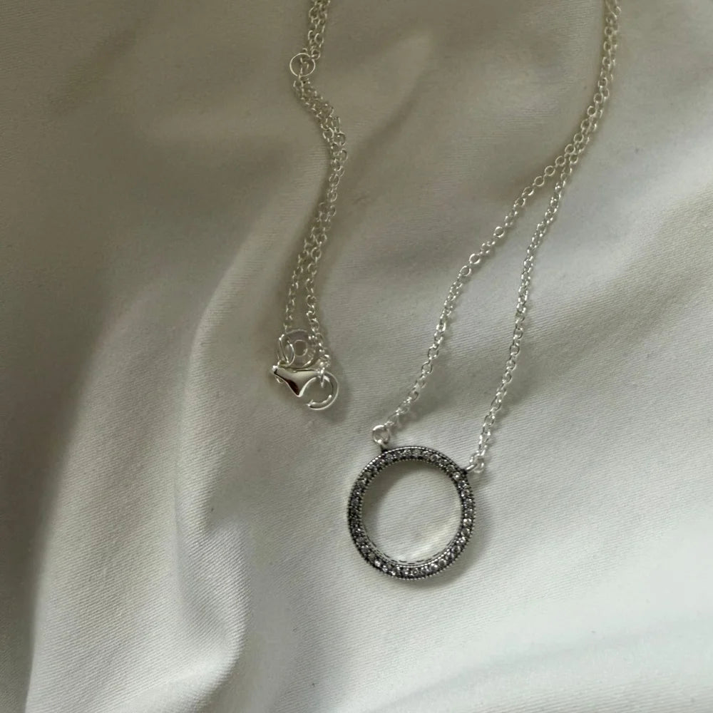 High Quality 925 Sterling Silver Heart, Bow & Square Necklace | Exquisite Women’s Holiday Charm Jewelry Gift