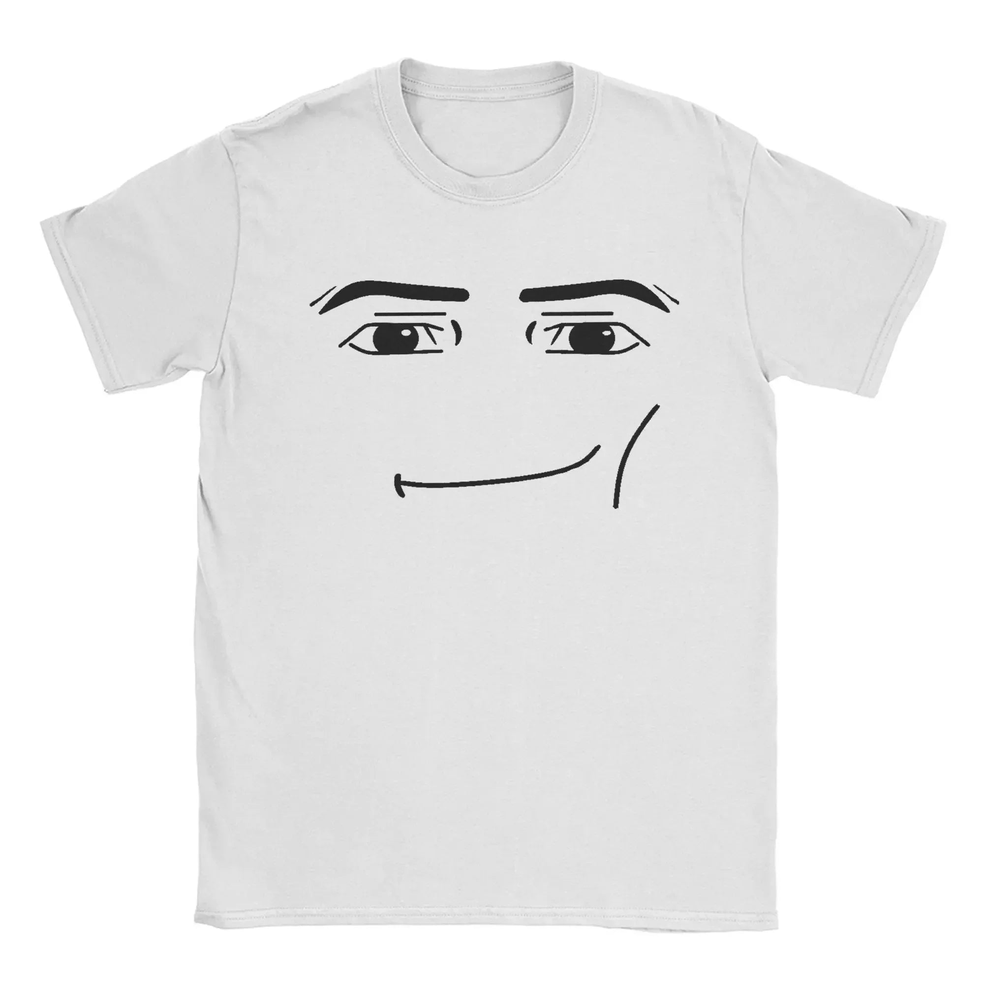 Anime Robot Roblox Face T-Shirt – Women’s Fun Crew Neck Short Sleeve Harajuku Tee