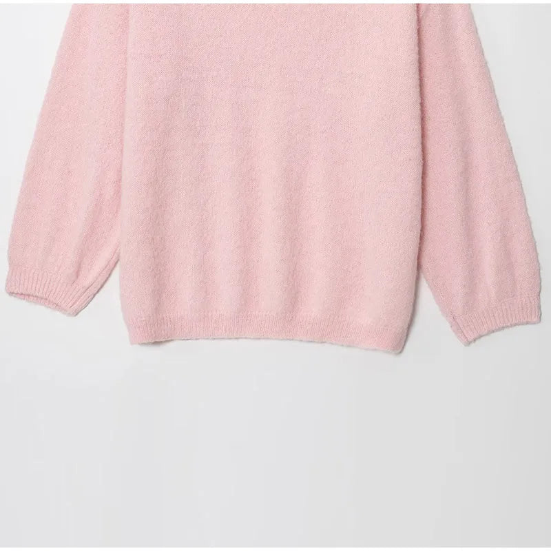 Women’s Off-Shoulder Mohair Sweater | Elegant Loose Knit Pullover for Autumn Fashion 2025