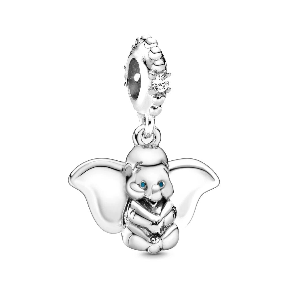 Miniso Disney 925 Sterling Silver Dumbo Mickey Stitch Dalmatians Charms | Fit Original Bracelet DIY Jewelry Accessories