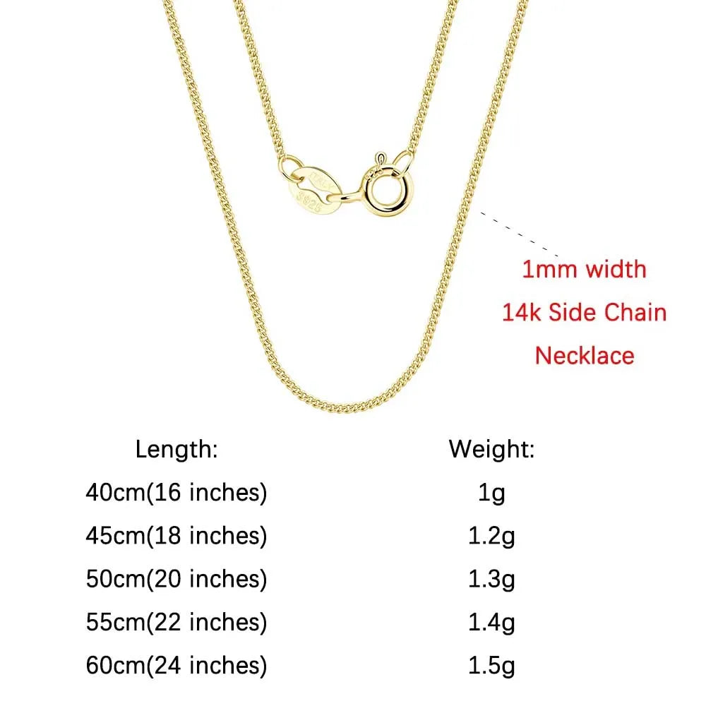 Rinntin 925 Sterling Silver Italian Handmade Chopin Chain Necklace | Simple 1.2mm Women’s Fashion Jewelry SC53