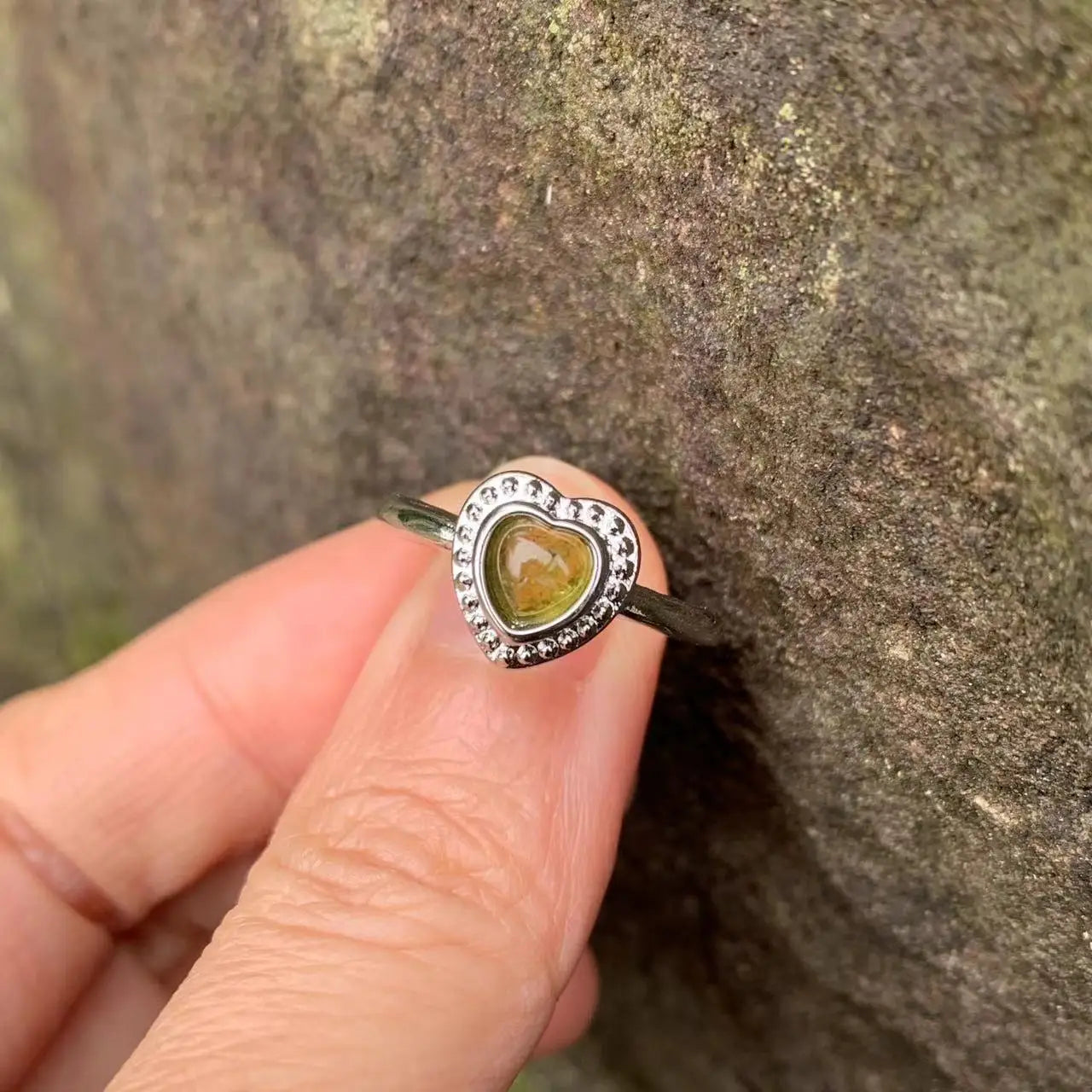 New Arrival Natural Tourmaline Stone Ring – Elegant Copper Jewelry Gift for Women