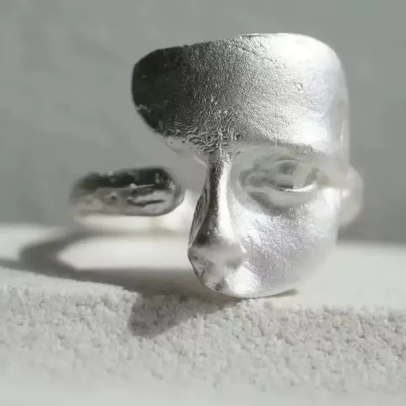 Sam Panda 925 Sterling Silver Adjustable Chain Ring | Vintage Open Finger Ring for Women & Men | Fine Jewelry Gift