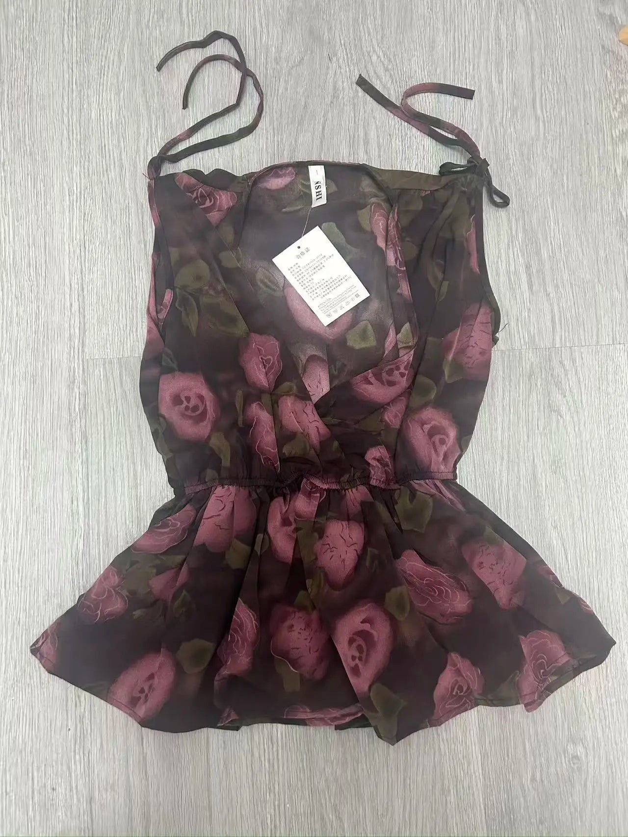 2025 Summer Women’s Floral Halter Lace Blouse – Vintage Sexy Slim Fit Korean Fashion Top