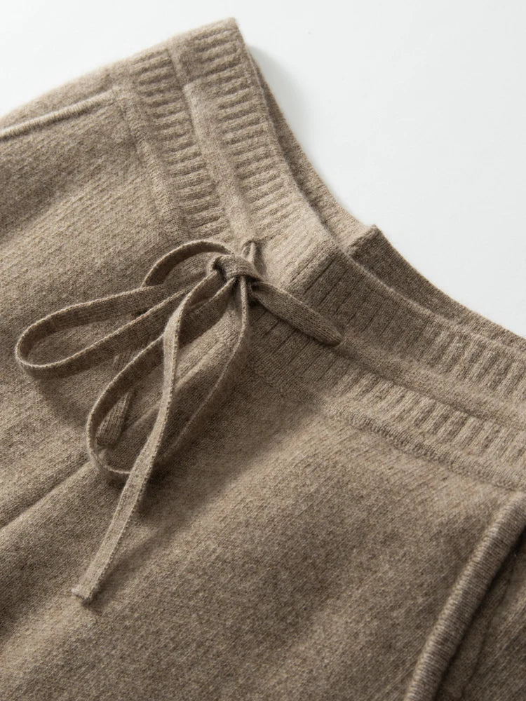 100% Cashmere High Waist Wide Leg Pants | Winter Warm Solid Trousers | Casual Korean Women’s Pants