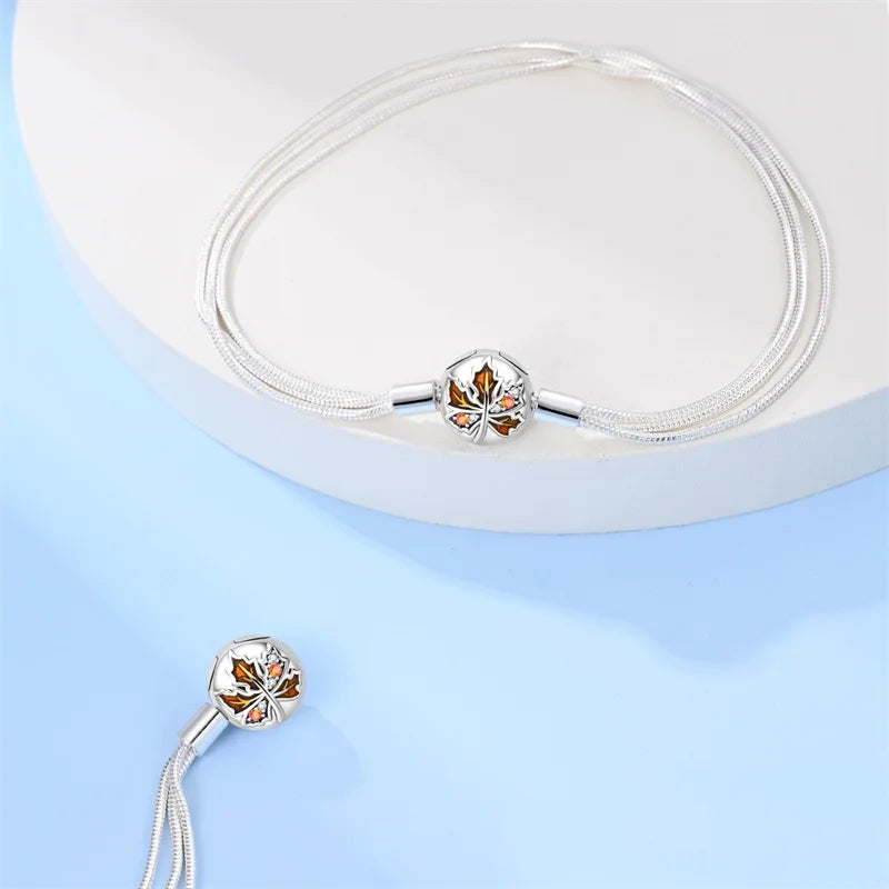 925 Sterling Silver Rainbow Leather Braided Bracelet | Eternal Love Stars & Moon Charm – DIY Women’s Beaded Jewelry Gift