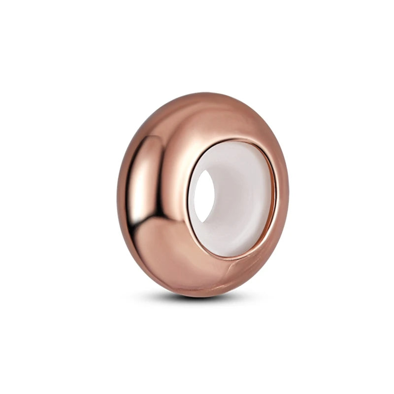 925 Sterling Silver Safety Chain & Clip Charms – CZ Pave Round Beads Fit Pandora Bracelet DIY Jewelry Making