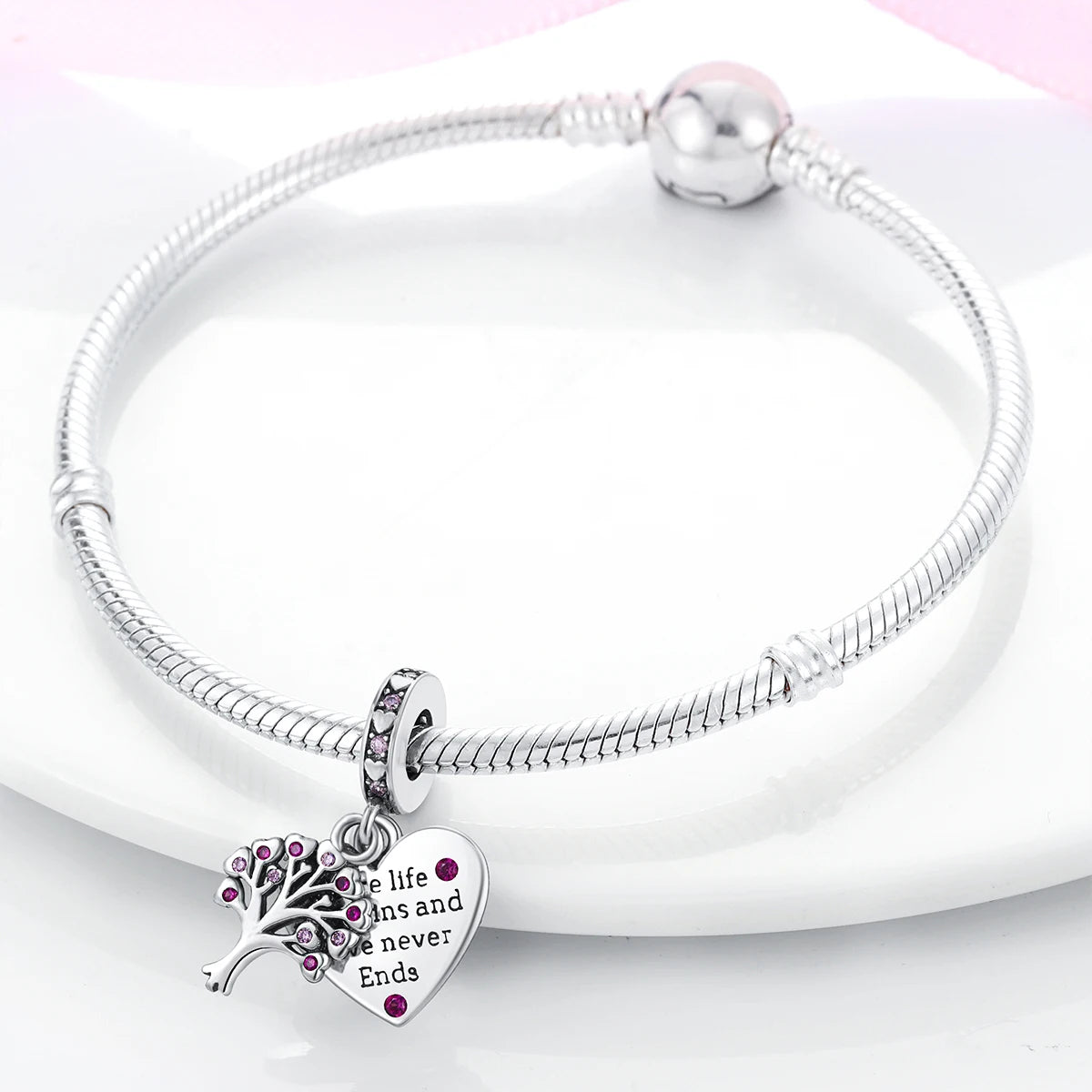 S925 Silver Heart Love Mom Infinity Charm | Dangle Bead Fit Bracelet Jewelry Mother’s Day Gift