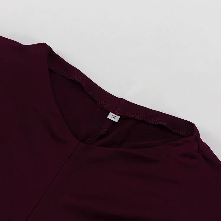 Sexy Pleated Long Sleeve Bodycon Dress – Drawstring Tight Fit High Waist Round Neck Spring Summer Women’s Commute Dress