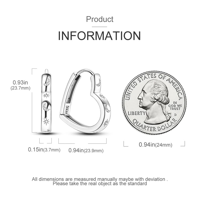 925 Sterling Silver Creative Hoop Earrings | Dangler Charms with Pave CZ for Women