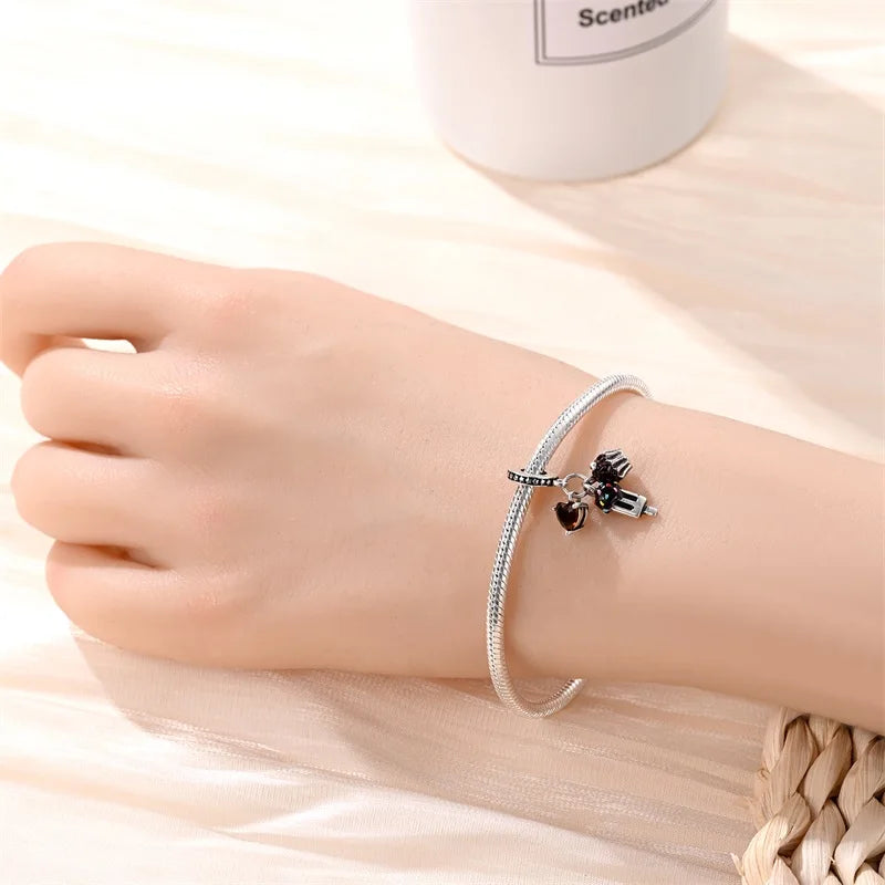 925 Sterling Silver Chocolate & Coffee Charm Beads | Fits Original Pandora Bracelet | DIY Jewelry Souvenir Gift