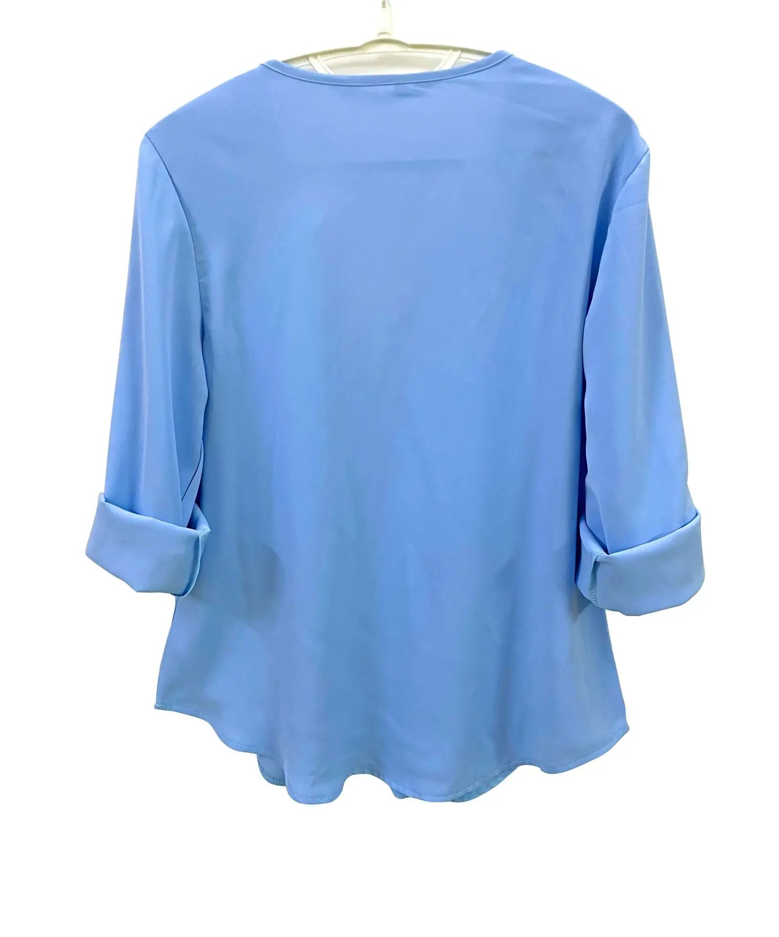 Summer Women’s Chiffon Blouse | Deep V-Neck Zipper Tops | Casual Loose Long Sleeve Plus Size Shirt