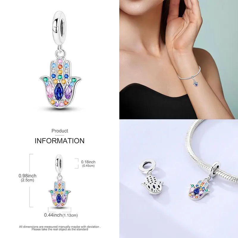 925 Sterling Silver Blue Zircon Evil Eye Charm | Original Devil Eye Series Bead Fits Pandora Bracelet – Women’s DIY Jewelry Gift