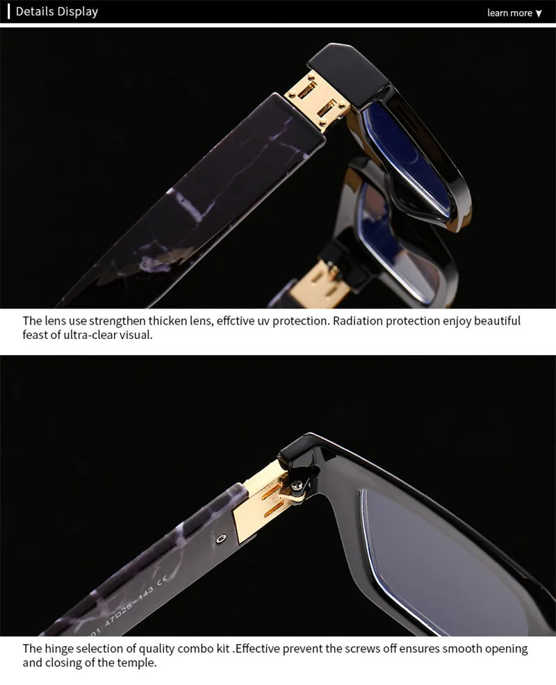 2025 New Oversized Square Presbyopic Reading Glasses – Unisex Marbling Retro Computer Eyewear | Diopter +0.5 to +3.0