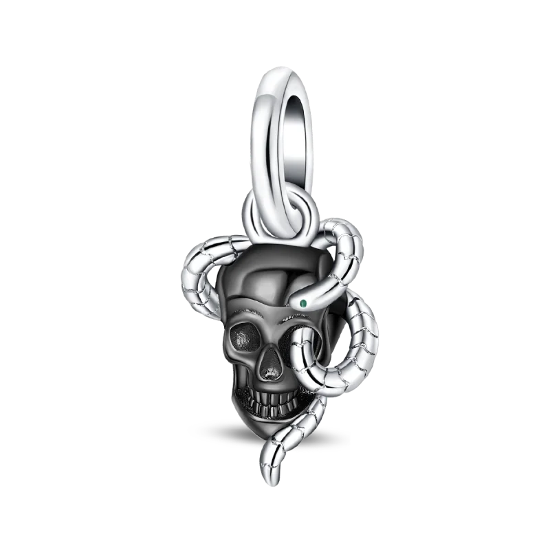 Original 925 Sterling Silver Horror Charms – Nun, Grim Reaper & Poison Apple Pendants for DIY Bracelet
