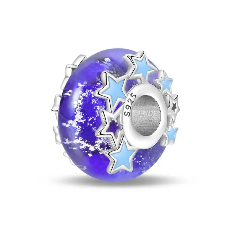 925 Sterling Silver Round Colored Zircon Spacer Beads – Fits Pandora Original Bracelets DIY Exquisite Party Jewelry