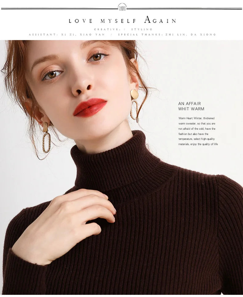 Heliar Women’s Fall Turtleneck Sweater – Soft Knitted Cashmere Pullover, Basic Warm Jumper for Autumn Winter 2024
