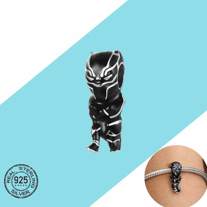 2025 100% 925 sterling silver pendant Disney Spider-Man beads Suitable for original DIY bracelet, women's fashion gift