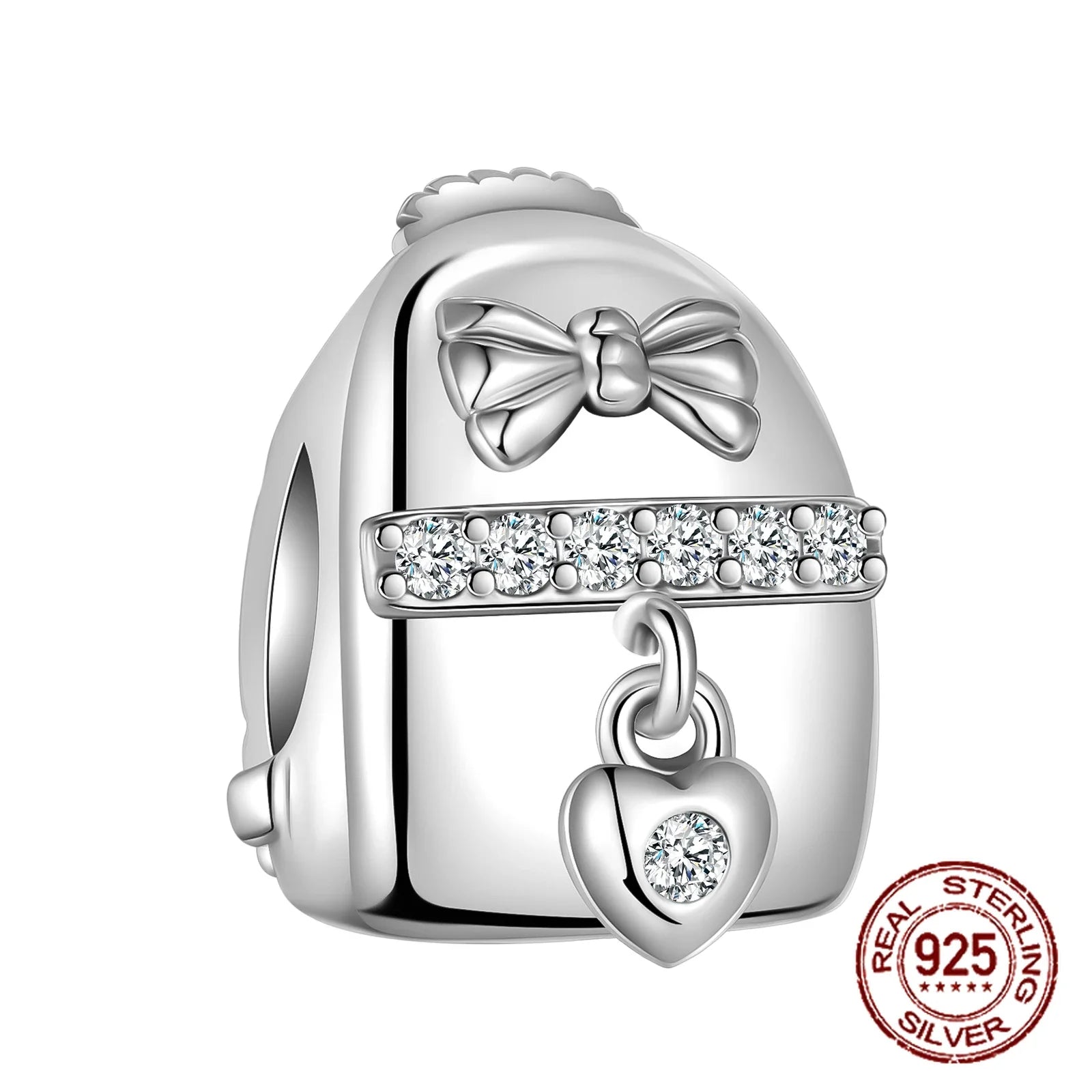 925 Sterling Silver Golden Heart Lock & Birthday Candle Charm | Fit Original Pandora Bracelet DIY Jewelry