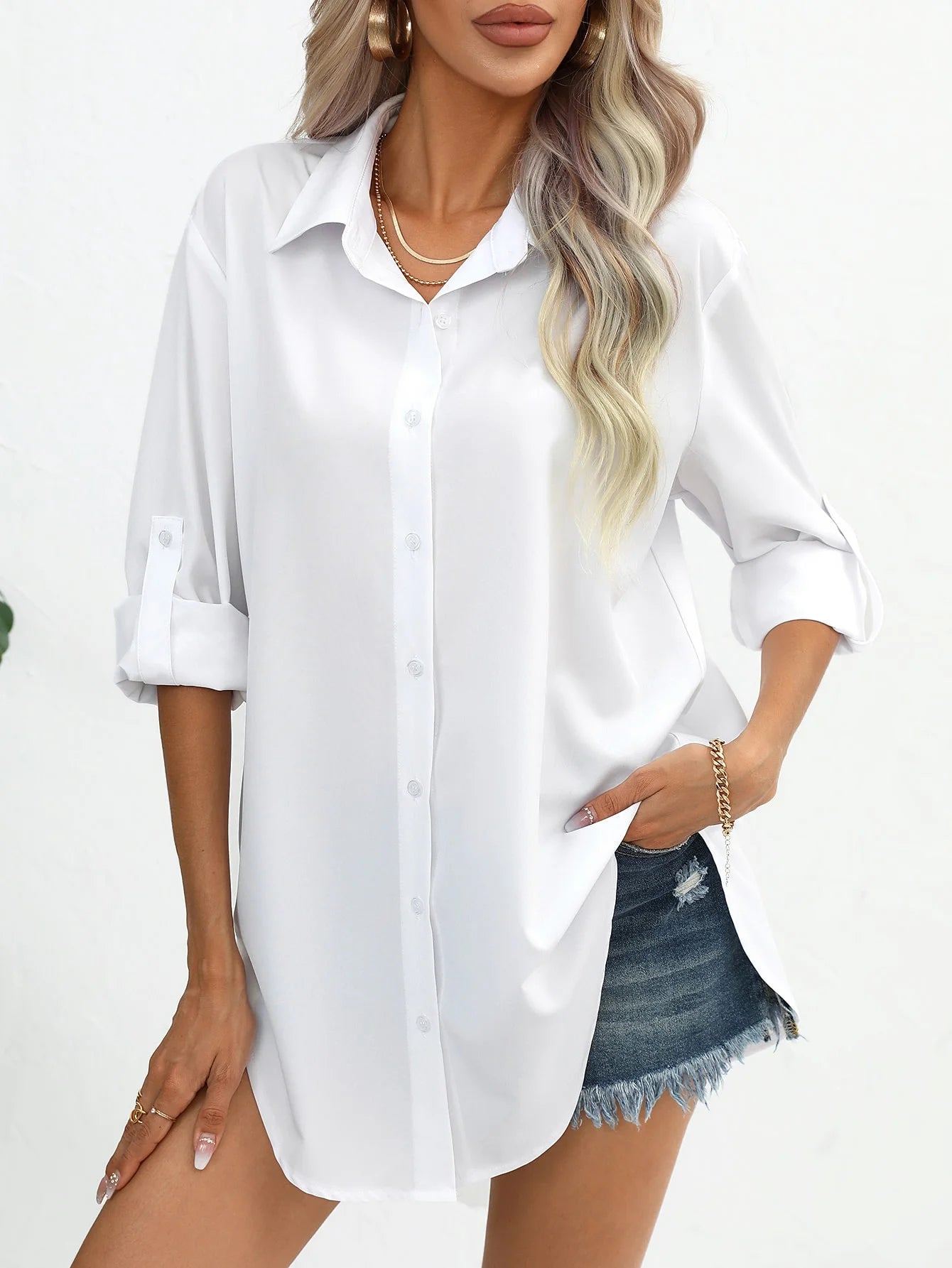 Women’s Loose Casual Long-Sleeved Shirt – Solid Color Spring & Autumn Comfortable Elegant Top 🌿✨