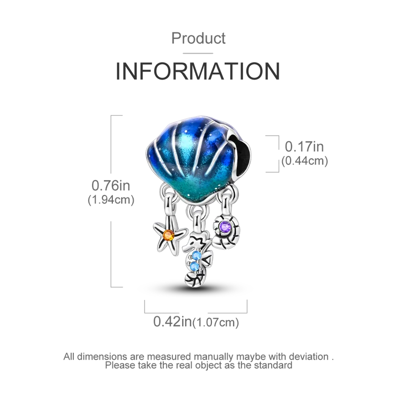 925 Sterling Silver Summer Ocean Collection Charms | Dangle Beads for Women Lover DIY Fine Jewelry Gift