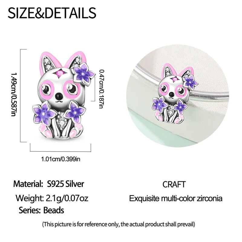 925 Sterling Silver Animal & Love Charms | Cat, Elephant, Bear, Swan & Easter Egg Beads Fit Original 3mm Bracelets DIY Jewelry