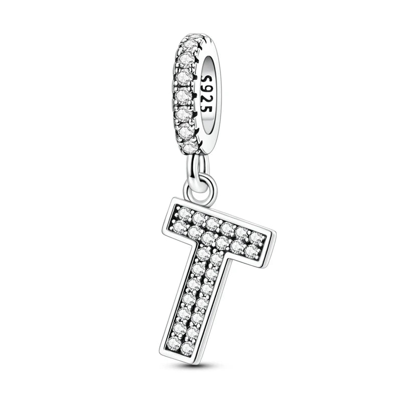 New 26 A–Z Letter Charms Beads 925 Sterling Silver | Alphabet Pendant Fit Original Bracelet Women Jewelry Gift