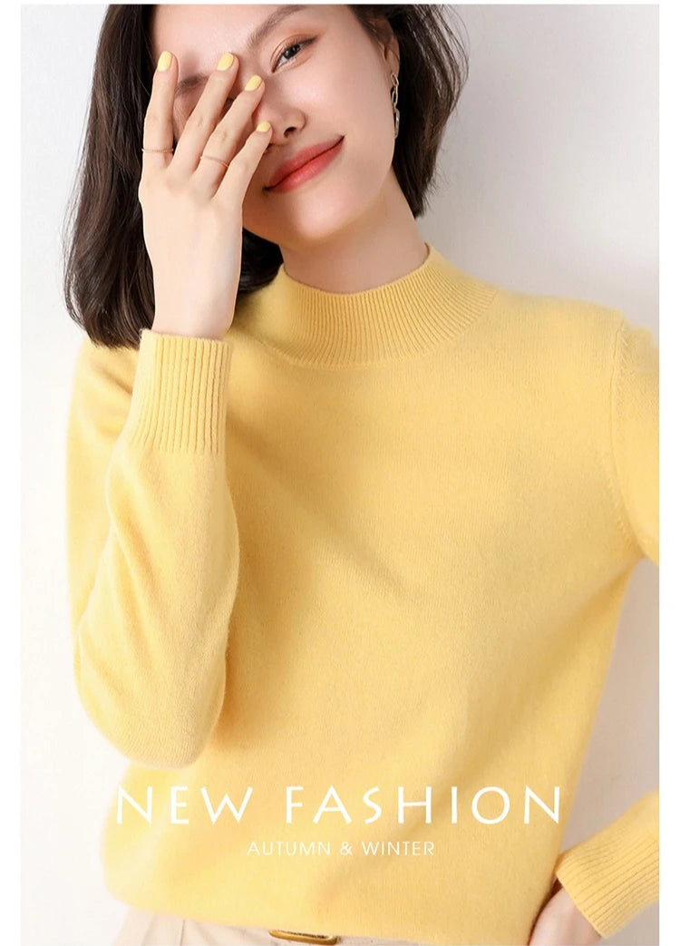 2025 Thick Warm Turtleneck Sweater for Women | Loose Fit Knitted Pullover | Autumn Winter Solid Color Jumper