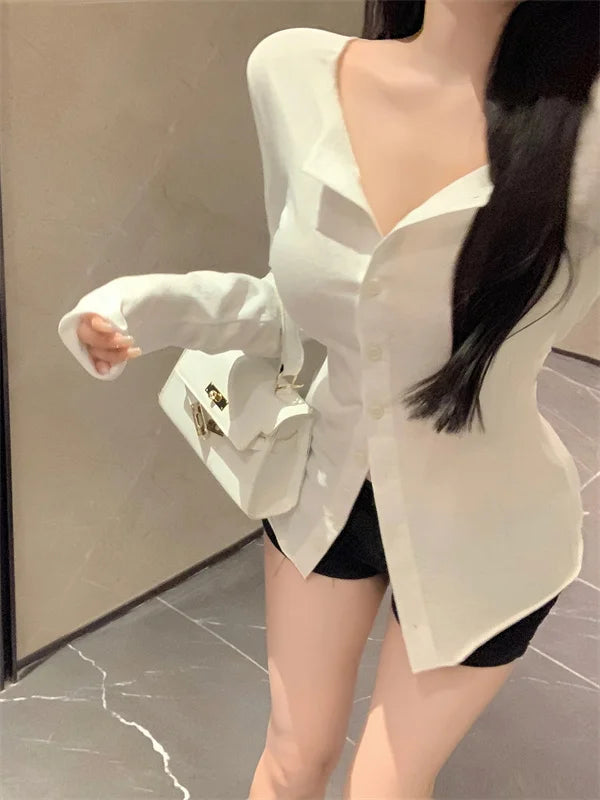 Women's Slimming Long Sleeve Cardigan | Korean Style Open Front Coat | Autumn Fashion Casual Outerwear