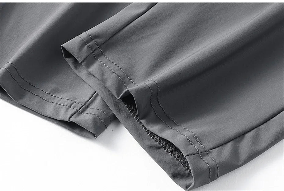 2024 Men’s Plus Size Summer Cool Pants | 7XL–8XL Stretch Sweatpants | Casual Lightweight Trousers in Black & Grey