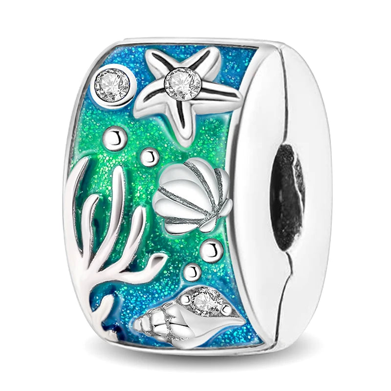 925 Sterling Silver Turtle Dolphin Series Charms | Ocean Beads Fit DIY Bracelet Necklace Women Jewelry Gift