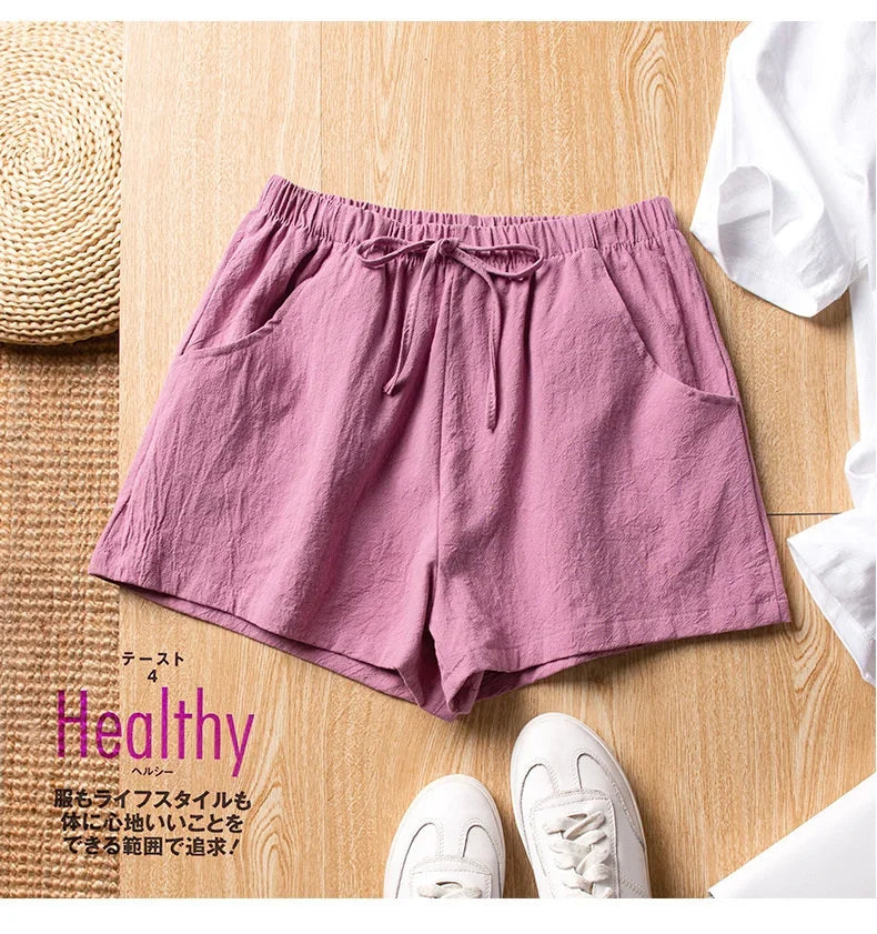 ✨ HELIAR Casual Linen Shorts for Women 🩳 High-Waist Gym & Workout Shorts 👟 Ladies Sport Femme Summer Shorts