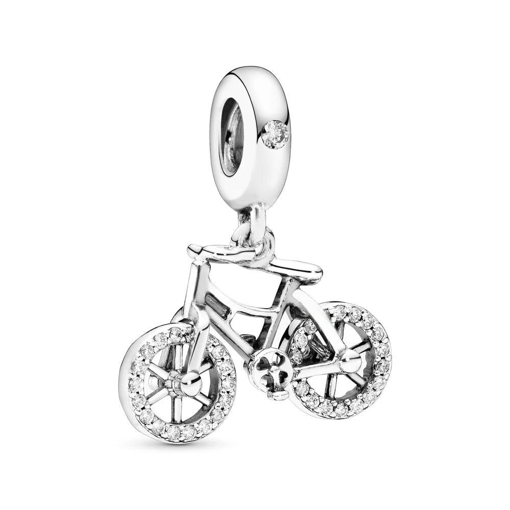 925 Sterling Silver Travel Charms – Japan, Bicycle, Car & Statue of Liberty Beads Fit Pandora Bracelet DIY Women’s Jewelry Gift