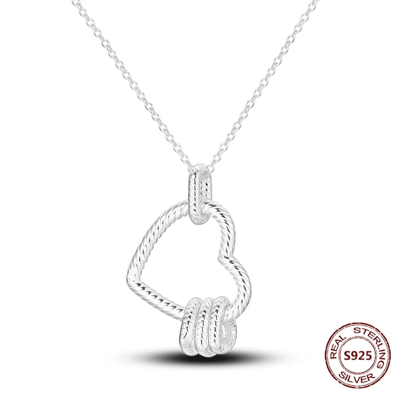 Heart to Heart Necklace 925 Sterling Silver Love Pendant Chain for Women – Wedding & Engagement Fine Jewelry