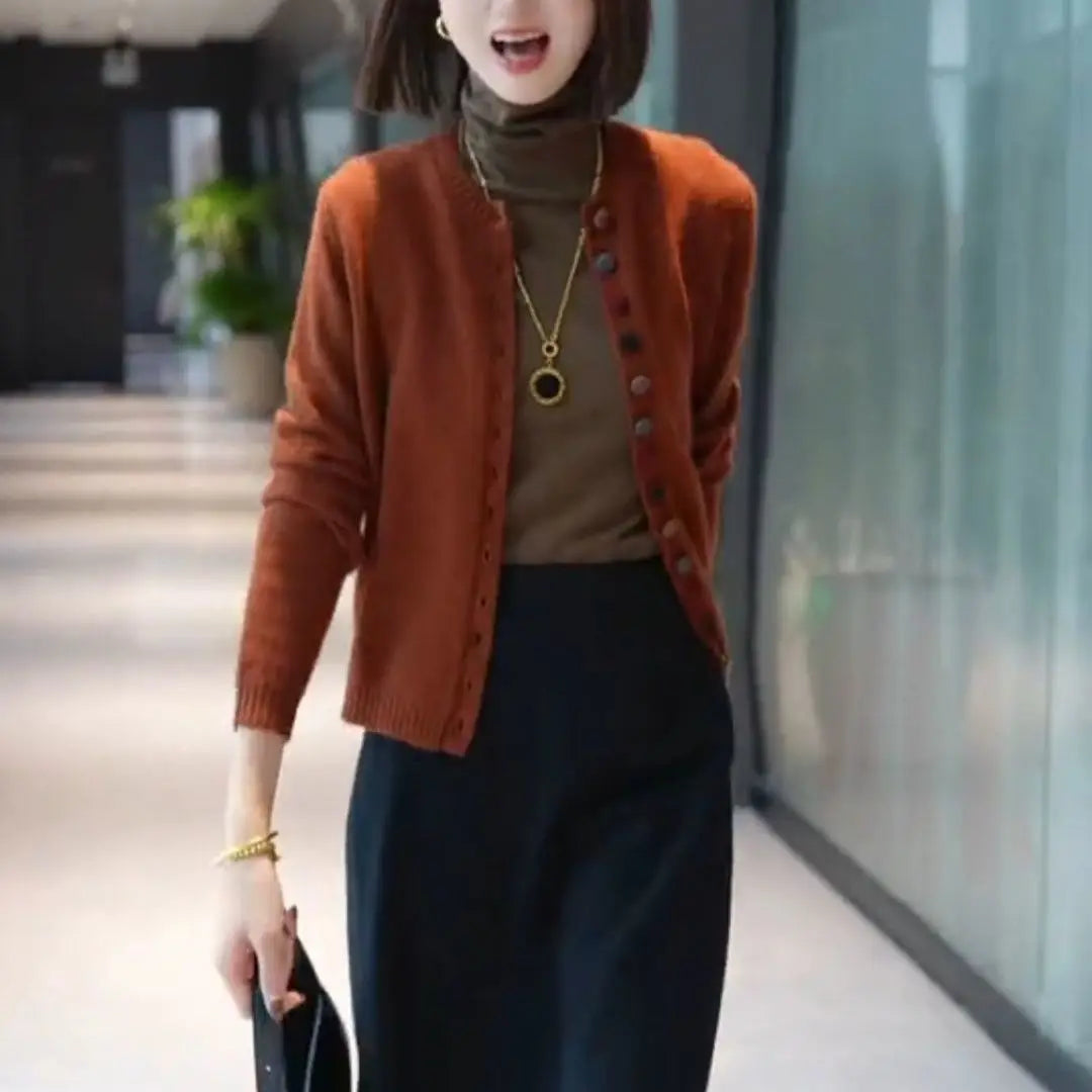 Women’s Thin Knit Cardigan Sweater | Autumn Casual Outerwear & Streetwear Jacket
